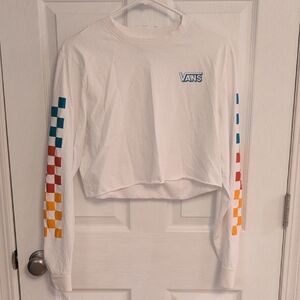 Vans White Tee with Checkered Detail